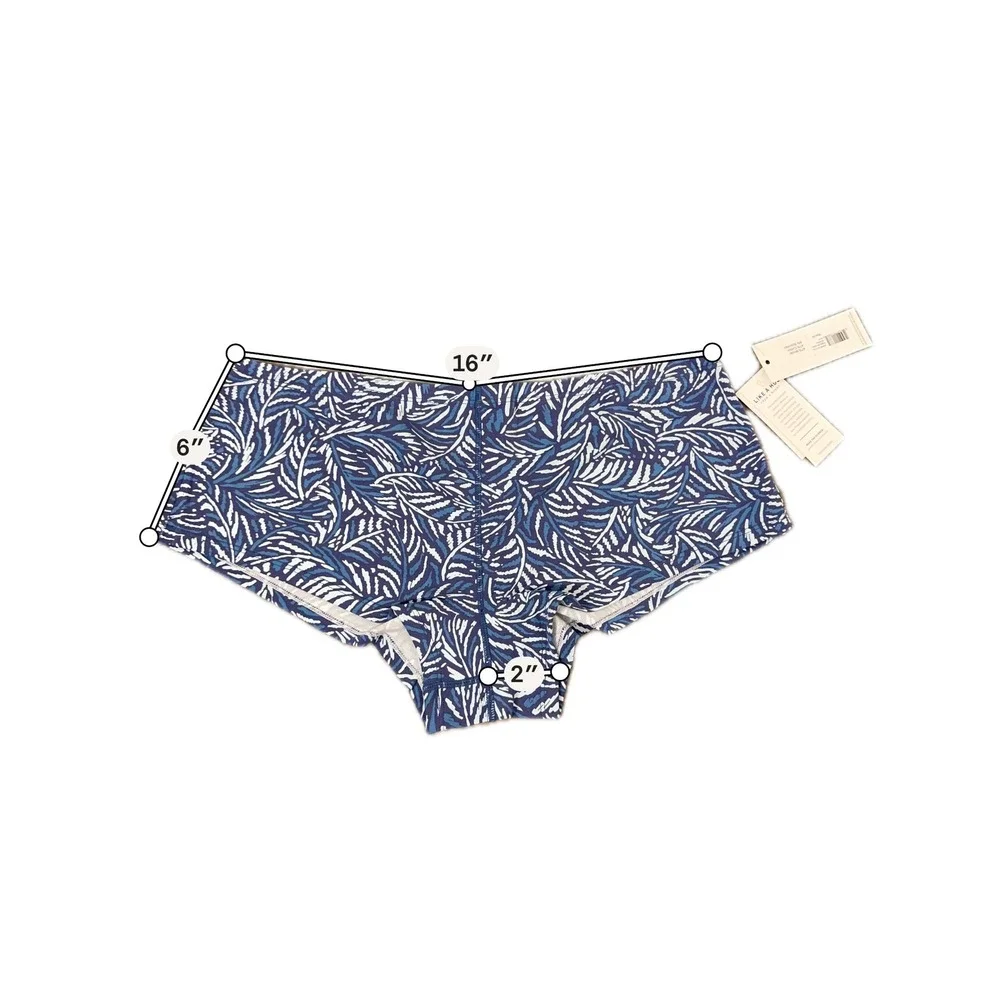 Pair of Thieves Mega Soft Boyshort Underwear Blue Leaf Print‎ Women's XL NWT